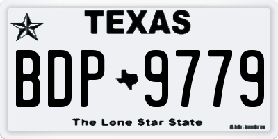 TX license plate BDP9779