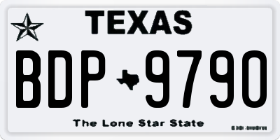 TX license plate BDP9790
