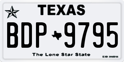 TX license plate BDP9795