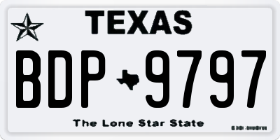 TX license plate BDP9797