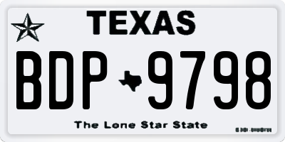 TX license plate BDP9798