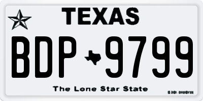 TX license plate BDP9799