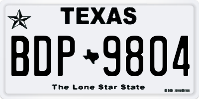 TX license plate BDP9804
