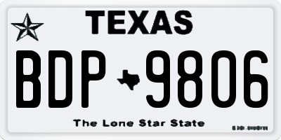 TX license plate BDP9806