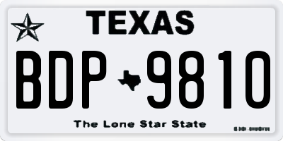 TX license plate BDP9810