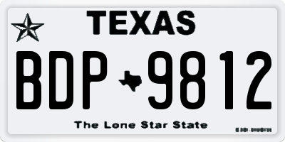 TX license plate BDP9812