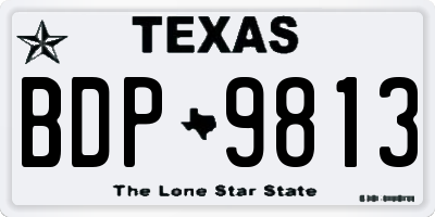TX license plate BDP9813