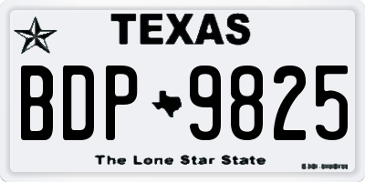TX license plate BDP9825