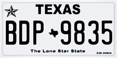 TX license plate BDP9835