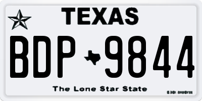 TX license plate BDP9844