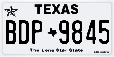 TX license plate BDP9845