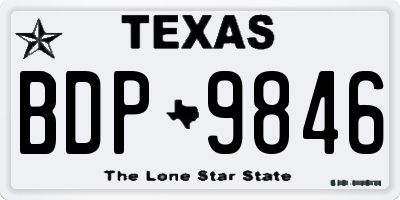 TX license plate BDP9846