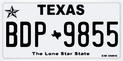 TX license plate BDP9855