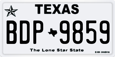 TX license plate BDP9859