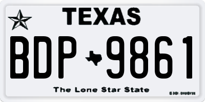 TX license plate BDP9861