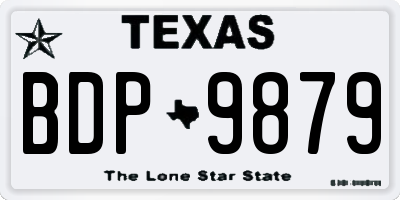 TX license plate BDP9879