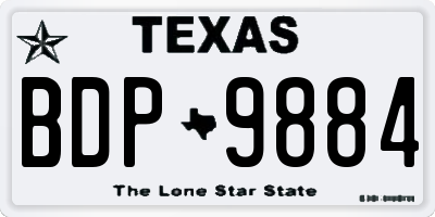 TX license plate BDP9884