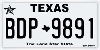 TX license plate BDP9891