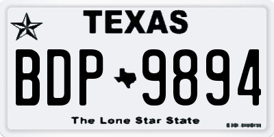 TX license plate BDP9894