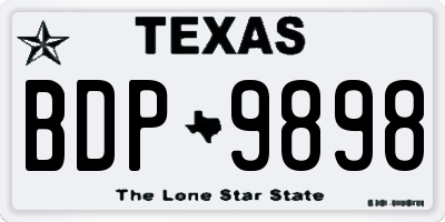 TX license plate BDP9898