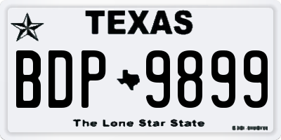 TX license plate BDP9899