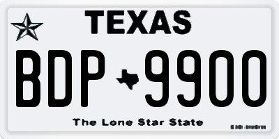 TX license plate BDP9900
