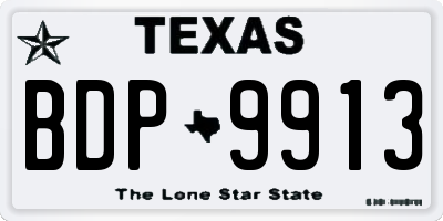TX license plate BDP9913