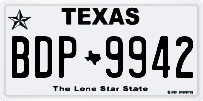 TX license plate BDP9942