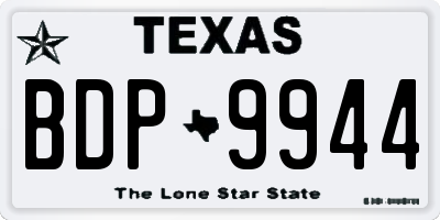 TX license plate BDP9944
