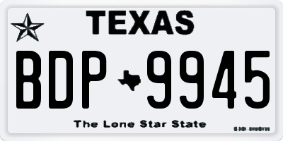 TX license plate BDP9945