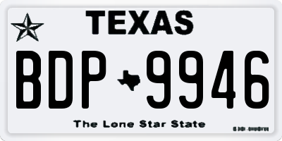 TX license plate BDP9946