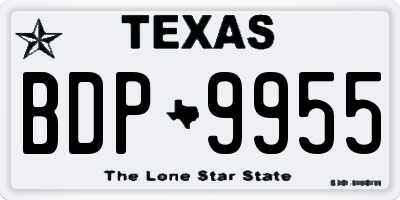 TX license plate BDP9955
