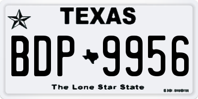 TX license plate BDP9956