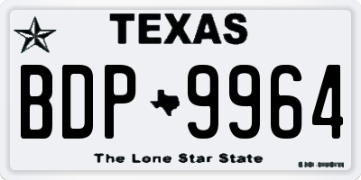 TX license plate BDP9964