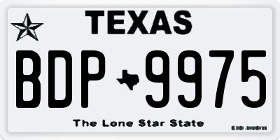 TX license plate BDP9975