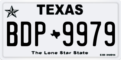TX license plate BDP9979