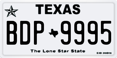 TX license plate BDP9995