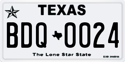 TX license plate BDQ0024