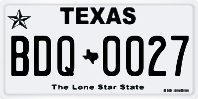 TX license plate BDQ0027