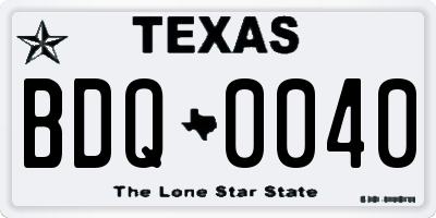 TX license plate BDQ0040