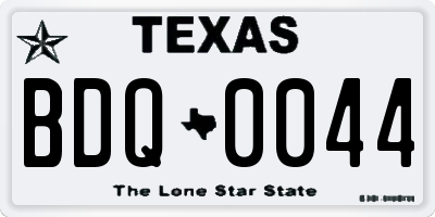 TX license plate BDQ0044