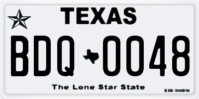 TX license plate BDQ0048