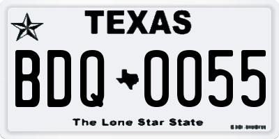 TX license plate BDQ0055