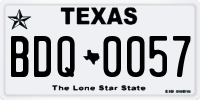 TX license plate BDQ0057