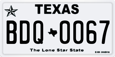 TX license plate BDQ0067