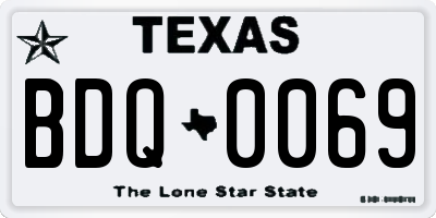 TX license plate BDQ0069