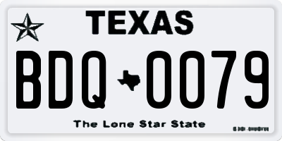 TX license plate BDQ0079