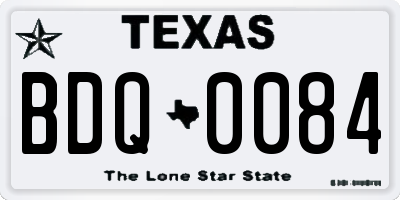 TX license plate BDQ0084