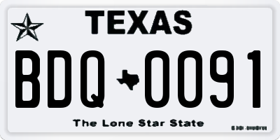 TX license plate BDQ0091