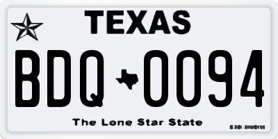 TX license plate BDQ0094
